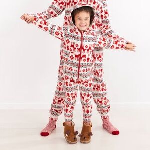 Hanna Andersson Dear Deer Marshmallow Fleece Hooded Play Suit Size 4 (100 CM)